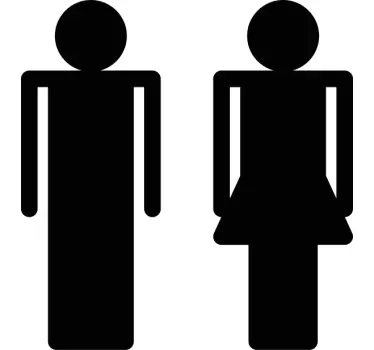 Sticker porte symboles des toilettes - TenStickers