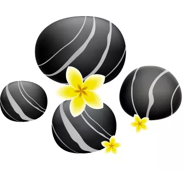 Sticker WC pierres noires - TenStickers