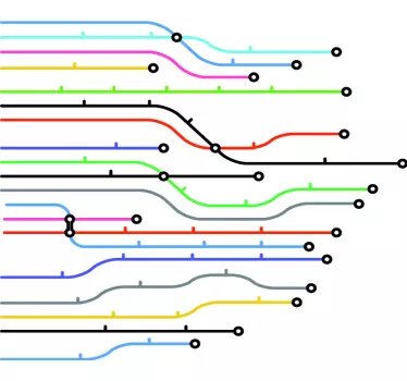 Autocollant mural lignes metro - TenStickers