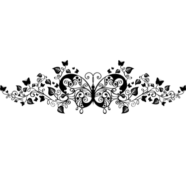 Sticker mural plante papillons - TenStickers