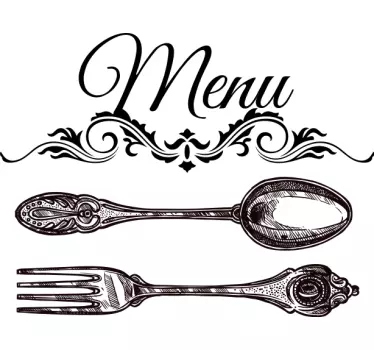 Sticker frigo menu Élégant des couverts - TenStickers