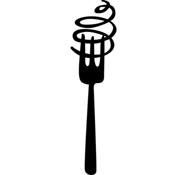 Sticker frigo fourchette à pâtes spirale - TenStickers