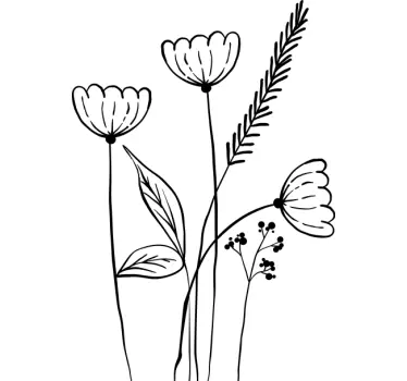 Sticker fenêtre six marguerites monochromes - TenStickers