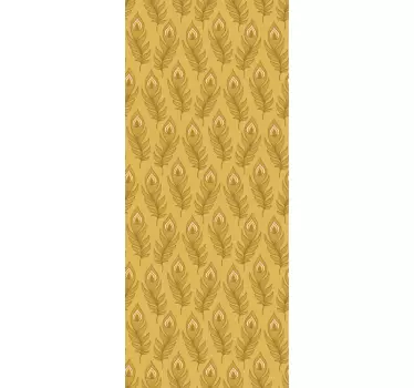 Sticker porte motif feuillage arrangé - TenStickers