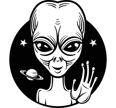 Sticker voiture trompe l'œil trou avec un extraterrestre - TenStickers