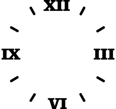 Sticker Horloge Facile et simple avec des chiffres romains - TenStickers