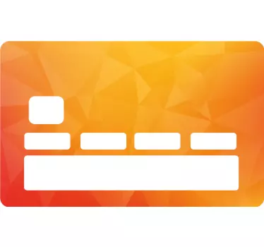 Sticker carte bancaire motif géométrique orange - TenStickers