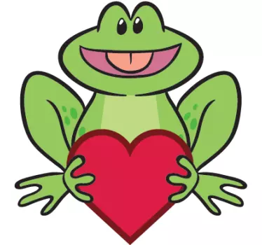 Sticker enfant illustration grenouille cœur - TenStickers