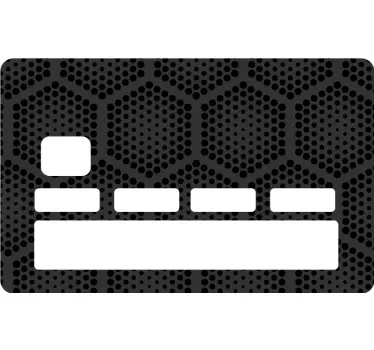 Sticker carte bancaire motif hexagones sombres - TenStickers