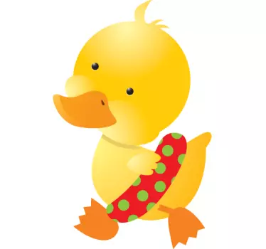 Sticker WC salle de bain canard plastique jaune - TenStickers