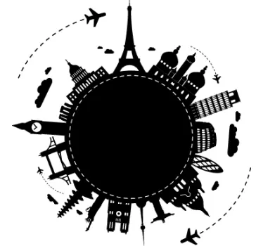 Autocollant mural monuments mondiaux - TenStickers