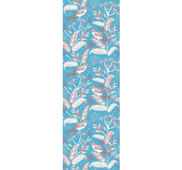 Sticker frigo conception de feuillage d'oiseau - TenStickers