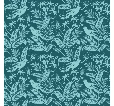 Papier autocollant meuble oiseaux volants turquoise - TenStickers