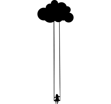 Sticker enfant nuage balançoire - TenStickers