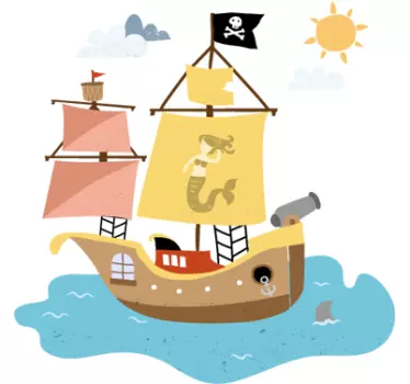 Sticker enfant voilier pirate - TenStickers