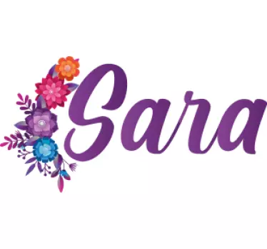 Autocollant vélo nom décoratif floral - TenStickers