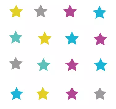 Autocollant vélo étoiles colorées - TenStickers