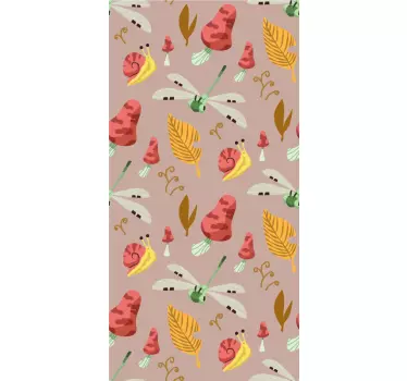 Sticker frigo escargots et libellules - TenStickers