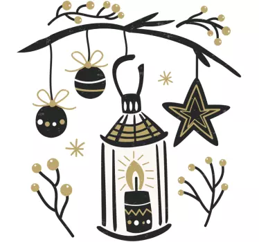Sticker bougie Noël - TenStickers