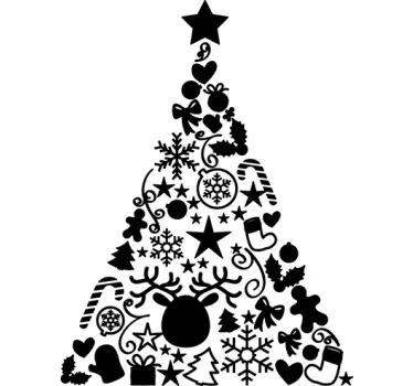 Sticker sapin Noël pyramide - TenStickers