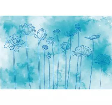 Sticker carte bancaire dessin de fleur de lotus - TenStickers