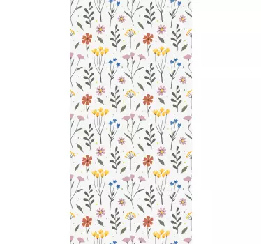 Sticker frigo motif botanique blanc - TenStickers