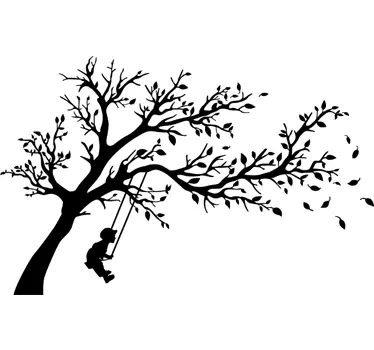 Sticker enfant arbre balançoire - TenStickers
