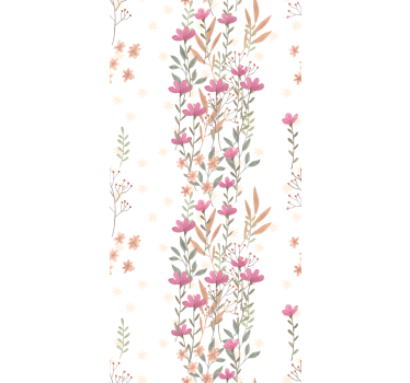 Sticker frigo motif floral blanc - TenStickers