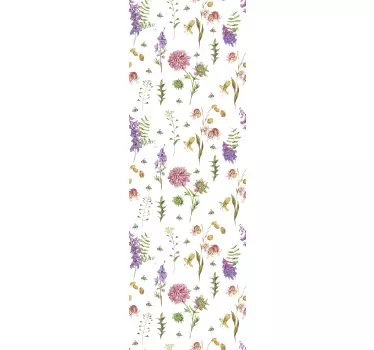 Sticker porte accent floral - TenStickers