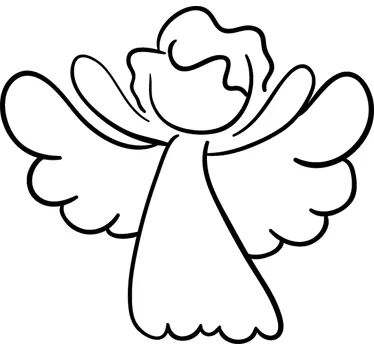 Sticker dessin ange monochrome - TenStickers
