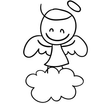 Sticker ange dessin - TenStickers