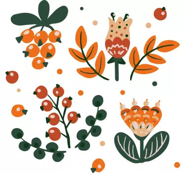 Sticker fleur motifs floraux colorés - TenStickers