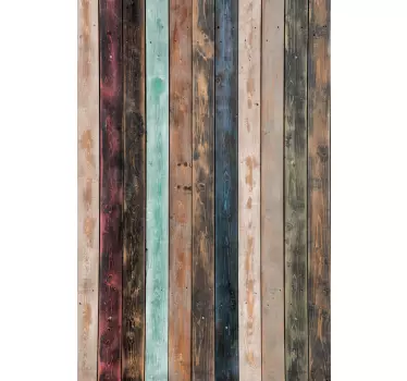 Sticker porte planches de bois vibrantes - TenStickers