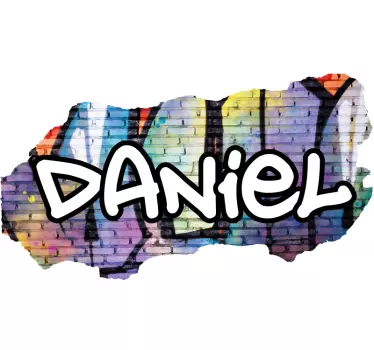 Autocollant Personnalisable Mur de briques cassé avec graffiti - TenStickers