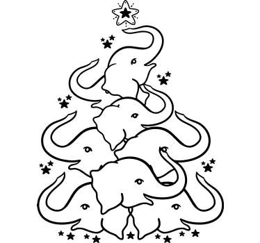 Vitrophanie vitrine Arbre de noël éléphant - TenStickers