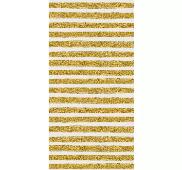 Sticker frigo motif rayures dorées - TenStickers