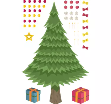 Sticker noël arbre de fête Éclatant - TenStickers