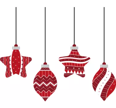 Sticker noël décorations de fête suspendues - TenStickers