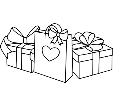 Sticker noël arrangement de sacs cadeaux - TenStickers