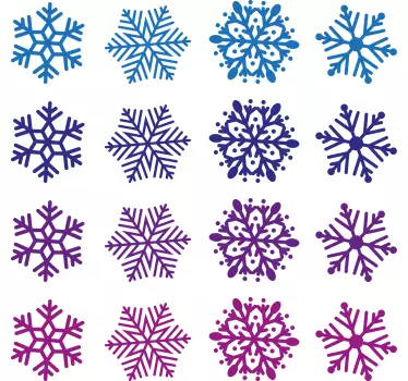 Sticker noël motif flocons colorés - TenStickers