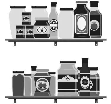 Sticker frigo bocaux étagère de cuisine - TenStickers