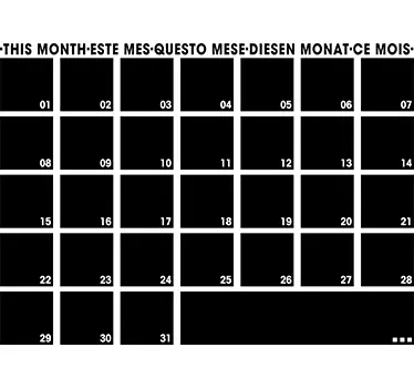Sticker ardoise tableau mois - TenStickers