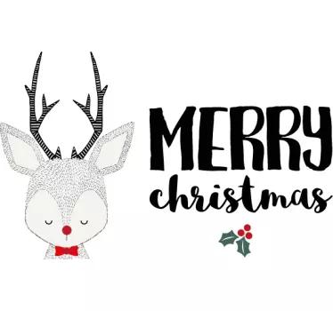 Vitrophanie vitrine Joyeux noël avec des amis rennes - TenStickers