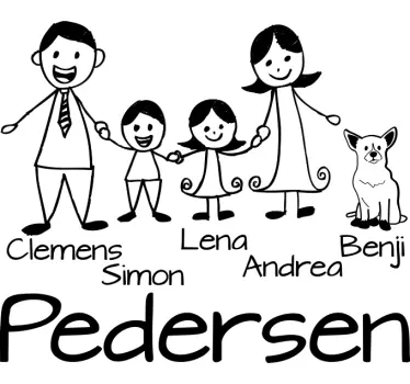 Sticker Personnalisé boîte à lettres parents, fille, fils, chien - TenStickers