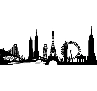 Sticker silhouette pays - TenStickers