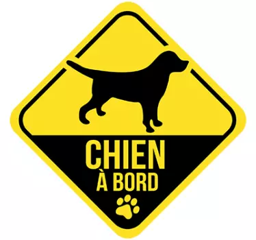 Autocollant voiture chien à bord couleur - TenStickers