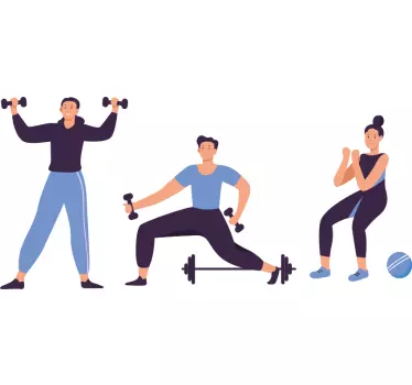 Sticker autres sports routine de fitness active - TenStickers