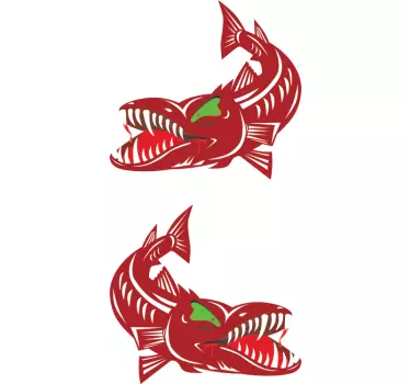 Sticker voiture dessin de barracuda - TenStickers