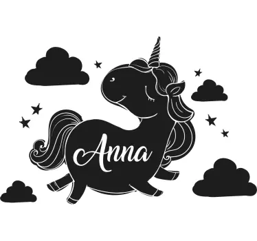 Sticker chambre enfant conception de licorne personnalisée - TenStickers