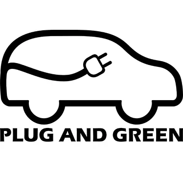 Sticker voiture plug and green - TenStickers